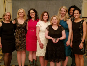 JL Boston members Leslie Seabury, Elizabeth Tyminski, Amy Bucher, AJLI President Carol Scott, Karen Page, Michelle Lentz, Sarah Perkins, and Sarah Given at the 2018 AJLI Annual Conference in Memphis