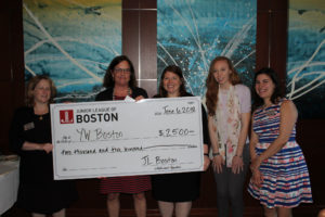 Grant recipients from YW Boston with JL Boston president Karen Page and committee members Melissa Herman, Catherine Manning, and Jane Theriault