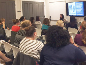 JL Boston members listen to Malia Lazu during a recent training.